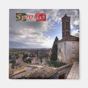 UMB036 SPELLO, Panorama, Italien, Kühlschrank Magnet