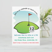 Umbaubarer Golfplatz Birthday Einladung (Stehend Vorderseite)