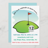 Umbaubarer Golfplatz Birthday Einladung (Vorne/Hinten)