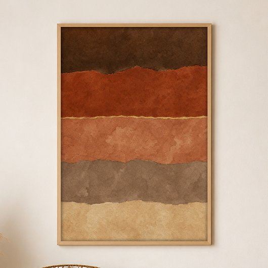 Umber Strata Gouache Boho Art Poster