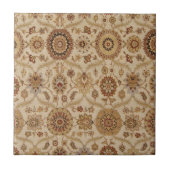 Umber Tawny Floral Persian Tapestyle Design Fliese (Vorderseite)