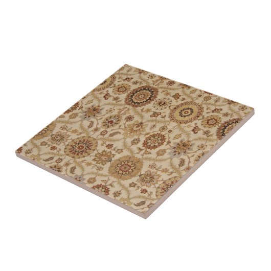 Umber Tawny Floral Persian Tapestyle Design Fliese (Seite)