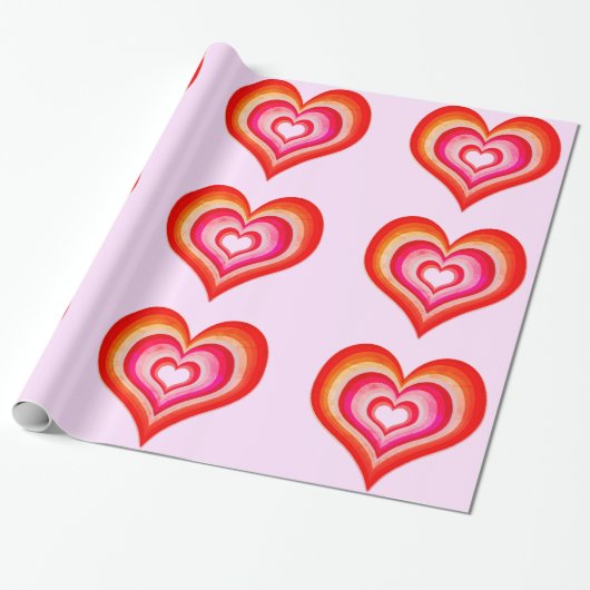 Umbergen von Herz-Pink-Umschlagpapier Geschenkpapier (Ungerollt)