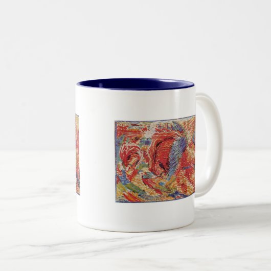 Umberto Boccioni - die Stadtaufstiege Zweifarbige Tasse (VorderseiteRechts)