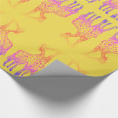 Umblättern von PapierFarbenfrohe Giraffen Kunst Geschenkpapier (Ecke)