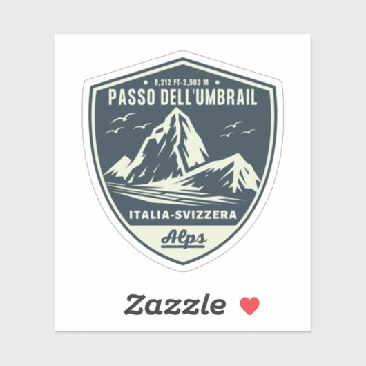 Umbrail Pass Grenzalpen Italien-Schweiz Aufkleber (Blatt)