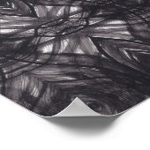 Umbral Schwarze abstrakte Aquarellkunst Poster (Ecke)