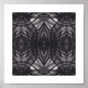 Umbral Schwarze abstrakte Aquarellkunst Poster