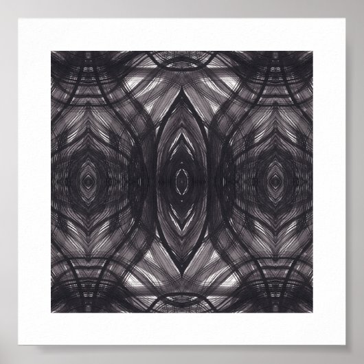 Umbral Schwarze abstrakte Aquarellkunst Poster (Vorne)