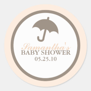 Umbrella Baby Dusche Runder Aufkleber