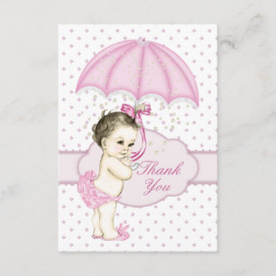 Umbrella Baby Girl Sprinkle Baby Dusche Vielen Dan Dankeskarte