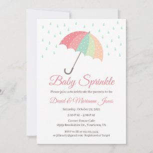 Umbrella Baby Shower Einladung Es ist ein Mädchen