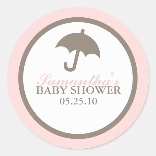 Umbrella Baby Shower Stickers (Vorderseite)
