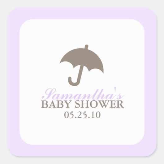 Umbrella Baby Shower Stickers (Vorderseite)