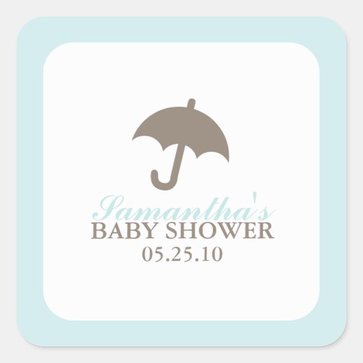 Umbrella Baby Shower Stickers (Vorderseite)