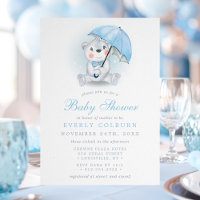 Umbrella Bear Boy Baby Dusche