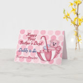 Umbrella Bear Pink - Vatertag Karte (Gelbe Blume)