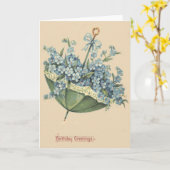 Umbrella Blue Vergiss-Me-not Karte (Gelbe Blume)