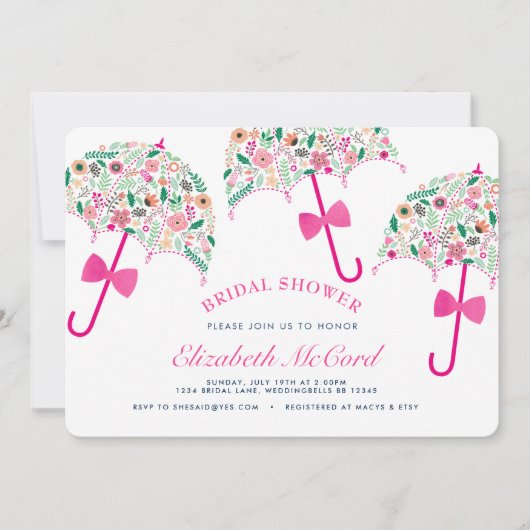 Umbrella Bridal Dusche Einladung (Vorderseite)