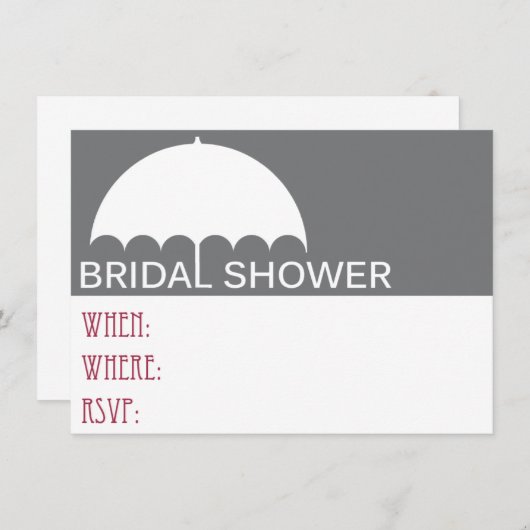 Umbrella Bridal Dusche Einladung (Vorne/Hinten)