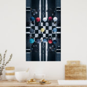 Umbrella Chessboard Poster (Küche)