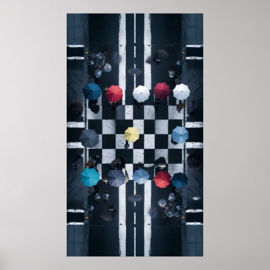Umbrella Chessboard Poster (Vorne)