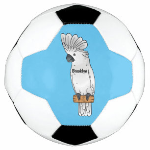 Umbrella cockatoo bird cartoon illustration fußball