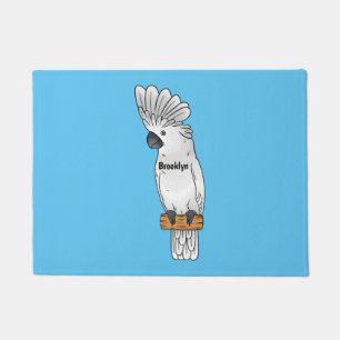 Umbrella cockatoo bird cartoon illustration fußmatte
