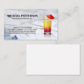 Umbrella Cocktail | Blauer Goldmarmor Visitenkarte (Vorne/Hinten)