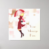 Umbrella Fashion Model Wrapped Canvas Leinwanddruck (Vorderseite)