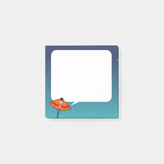 Umbrella Ghost Yokai: Karakasa-obake-Sprechblase Post-it Klebezettel (Vorderseite)