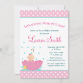 Umbrella Girl Baby Shower Einladungskarte Einladung (Vorderseite)