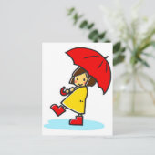 Umbrella Girl Postcard Postkarte (Stehend Vorderseite)