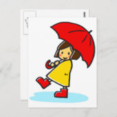 Umbrella Girl Postcard Postkarte (Vorne/Hinten)