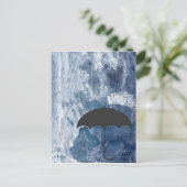 Umbrella in Blue Shower Postkarte (Stehend Vorderseite)