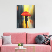 Umbrella in Red Canvas Print Leinwanddruck (Insitu (Wohnzimmer))