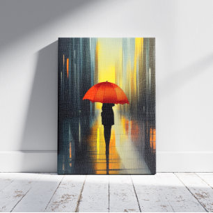 Umbrella in Red Canvas Print Leinwanddruck