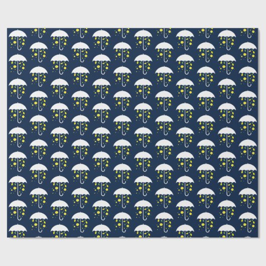 Umbrella lächelnd Lemons Blue Geschenkpapier (Flach)