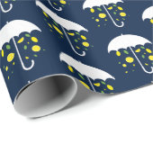 Umbrella lächelnd Lemons Blue Geschenkpapier (Rolleneckpunkt)