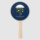 Umbrella Lemons Blue Cartoon Baby Dusche Fächer (Vorderseite)