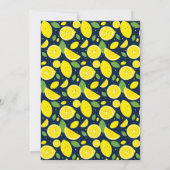 Umbrella Lemons Blue White Virtual Baby Dusche Einladung (Rückseite)