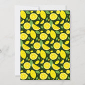 Umbrella Lemons Green Cartoon Virtual Baby Dusche Einladung (Rückseite)