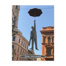 Umbrella Man Statue, Prag, Tschechische Republik