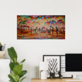 Umbrella Market - Canvas Print Poster (Heimbüro)