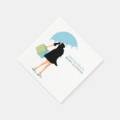Umbrella Mommy Baby Dusche {blau} Serviette (Ecke)