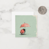 Umbrella Parade: Adorable Ladybug Mitteilungskarte (Vorderseite/Rückseite Beispiel)