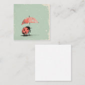 Umbrella Parade: Adorable Ladybug Mitteilungskarte (Vorne/Hinten)