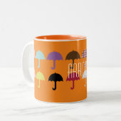 Umbrella Pattern Arrow Zweifarbige Tasse (Vorderseite Links)