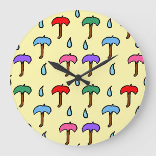 Umbrella Pattern Große Wanduhr