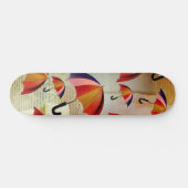 UMBRELLA PATTERNS IN A CAPTIVATING COLLAGE SKATEBOARD (Horizontal)